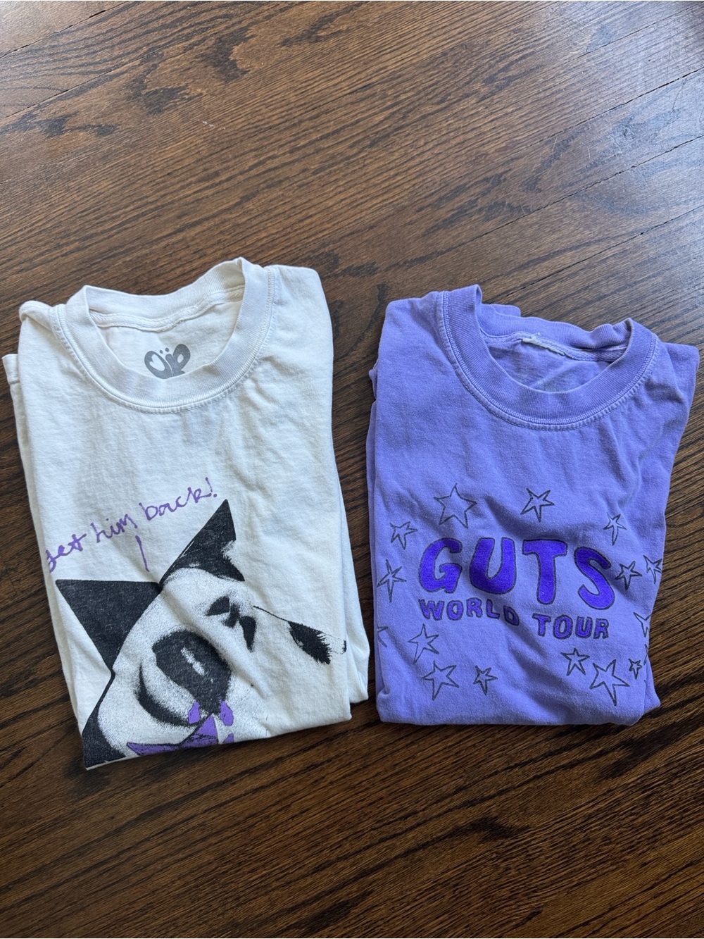 Olivia Rodrigo Purple and Cream Concert T-Shirt Set